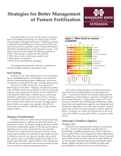 Strategies for Better Management of Pasture Fertilization