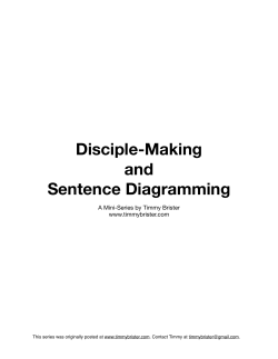 Disciple-Making and Sentence Diagramming