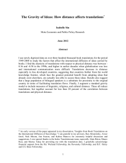 The Gravity of Ideas: How distance affects translations&lowast;