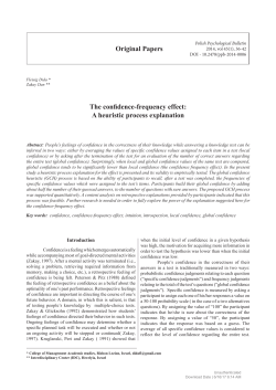 The confidence-frequency effect: A heuristic process explanation