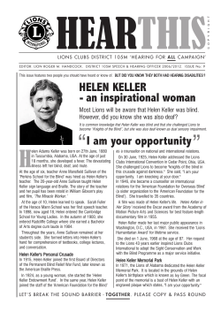 HELEN KELLER - District 105M