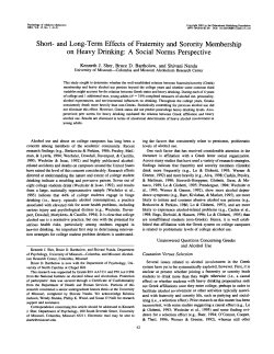 Short- and Long-Term Effects of Fraternity and Sorority Membership