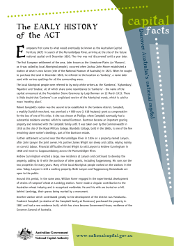 to the Fact Sheet - National Capital Authority