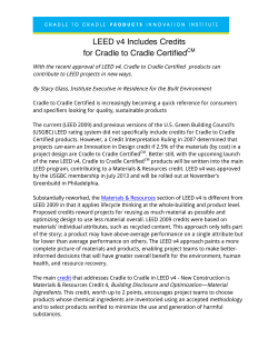 2013 C2C Certified And LEED V4