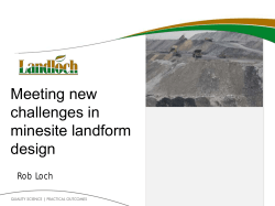 Meeting new challenges in minesite landform design