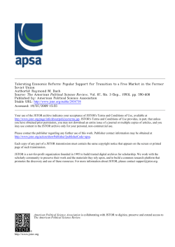Tolerating Economic Reform: Popular Support for Transition to a