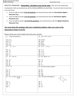 Mandatory Math Pre test