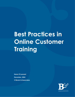 Best Practices in Online Customer Training