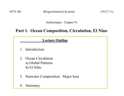 Part 1. Ocean Composition, Circulation, El Nino