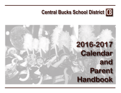 2016-2017 District Calendar and Handbook