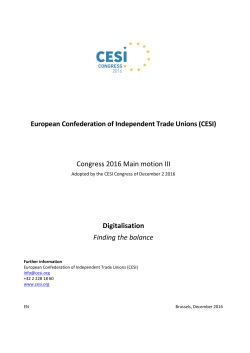 Digitalisation - European Confederation of Independent Trade Unions