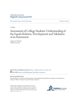 Assessment of College Students` Understanding of the Equals