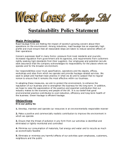 Sustainability Policy Statement