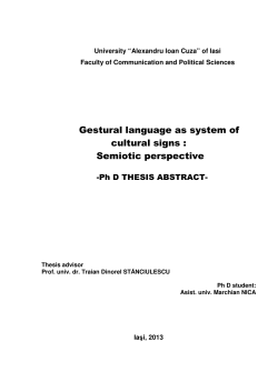 Gestural language as system of cultural signs