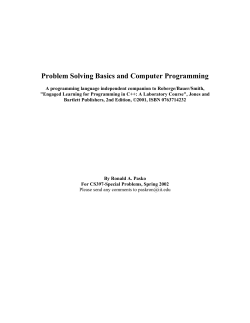 Problem Solving Basics and Computer Programming