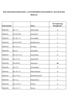 Index Number Name 327 Engineerng Management P(3)B