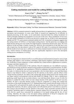 Cutting mechanism and model for cutting Al/SiCp composites Kuai Ji