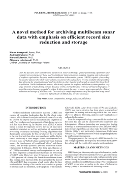 A novel method for archiving multibeam sonar data with emphasis