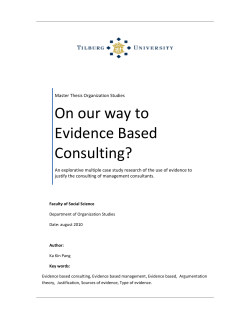 On our way to Evidence Based Consulting?