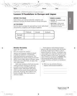 Lesson 3 Feudalism in Europe and Japan