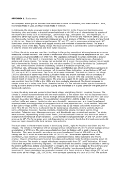 APPENDIX 1. Study areas. We compared above ground biomass