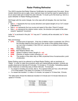 Radar Plotting Refresher - Crawford Nautical School