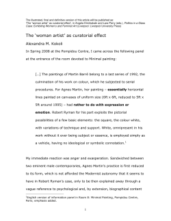 The `woman artist` as curatorial effect