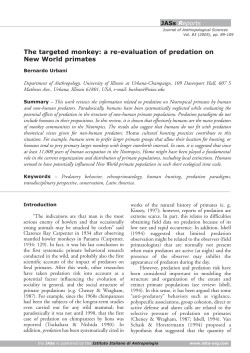 The targeted monkey: a re-evaluation of predation on - Isita