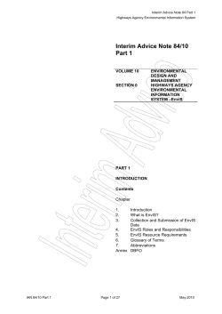 IAN 84/10 Part 1 - Standards for Highways