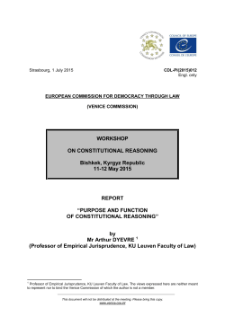 Purpose and function of constitutional reasoning, report by Mr Arthur
