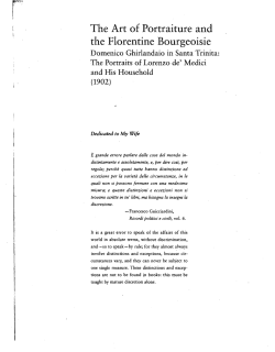 The Art of Portraiture and the Florentine Bourgeoisie
