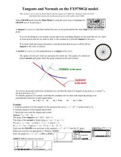 Tangents and Normals on the FX9750Gii model.