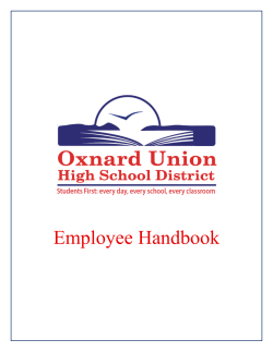 Employee Handbook - Oxnard Union High School District