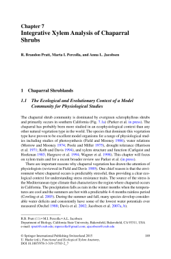 Integrative Xylem Analysis of Chaparral Shrubs