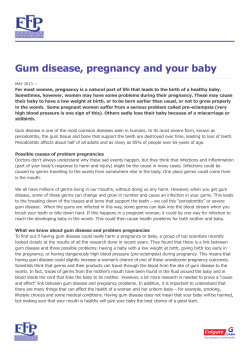 Gum disease, pregnancy and your baby