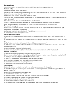 Osmosis Jones Questions
