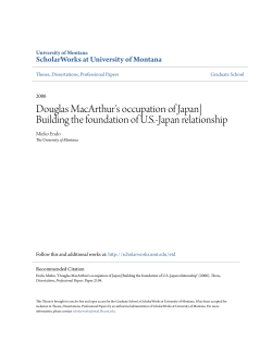 Douglas MacArthur`s occupation of Japan| Building the foundation of