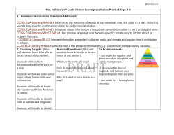 Sept 3-6 History Lesson Plans