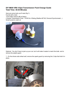 DIY MKIII VR6 5-Spd Transmission Fluid Change
