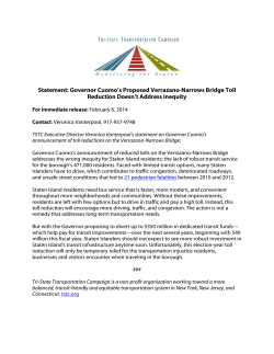Governor Cuomo`s Proposed Verrazano