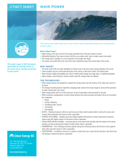 // FACT SHEET WAvE PoWEr