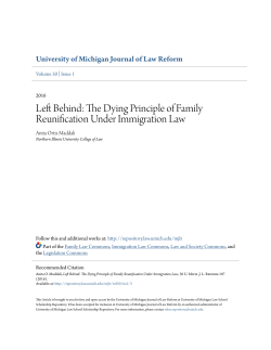 Left Behind: The Dying Principle of Family Reunification Under