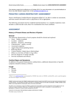 Pediatric Cardio-Respiratory Assessment