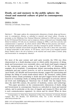 Death, art and memory in the public sphere