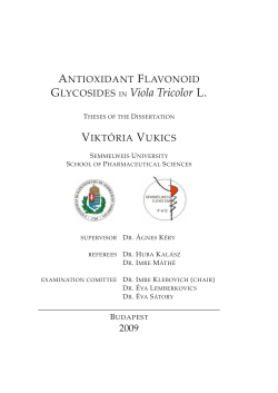 GLYCOSIDES IN Viola Tricolor L.