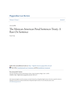 The Mexican-American Penal Sentences Treaty: A Run