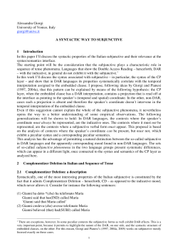 1 Alessandra Giorgi University of Venice, Italy  A