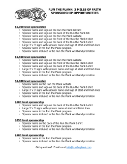 run the plank: 3 miles of faith sponsorship opportunities