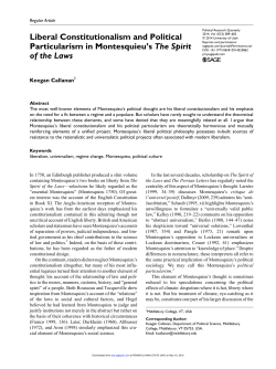 Liberal Constitutionalism and Political Particularism in