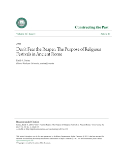 The Purpose of Religious Festivals in Ancient Rome